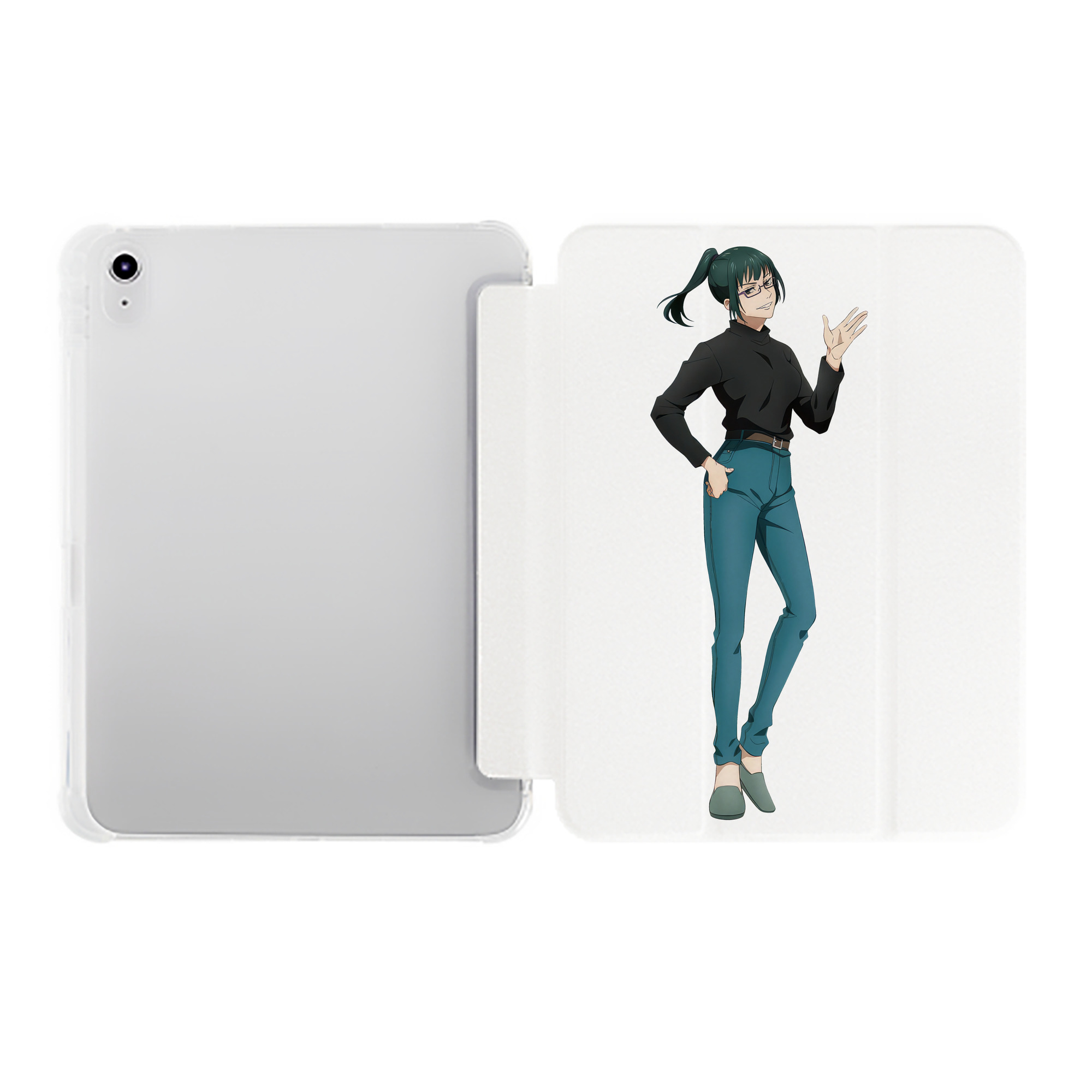 （画像用） 呪術廻戦 Jujutsu Kaisen IPad ケース ペン収納付き 三つ折りスタンド PUレザー×シリコン 対応機種9.5/10.5/10.9インチ